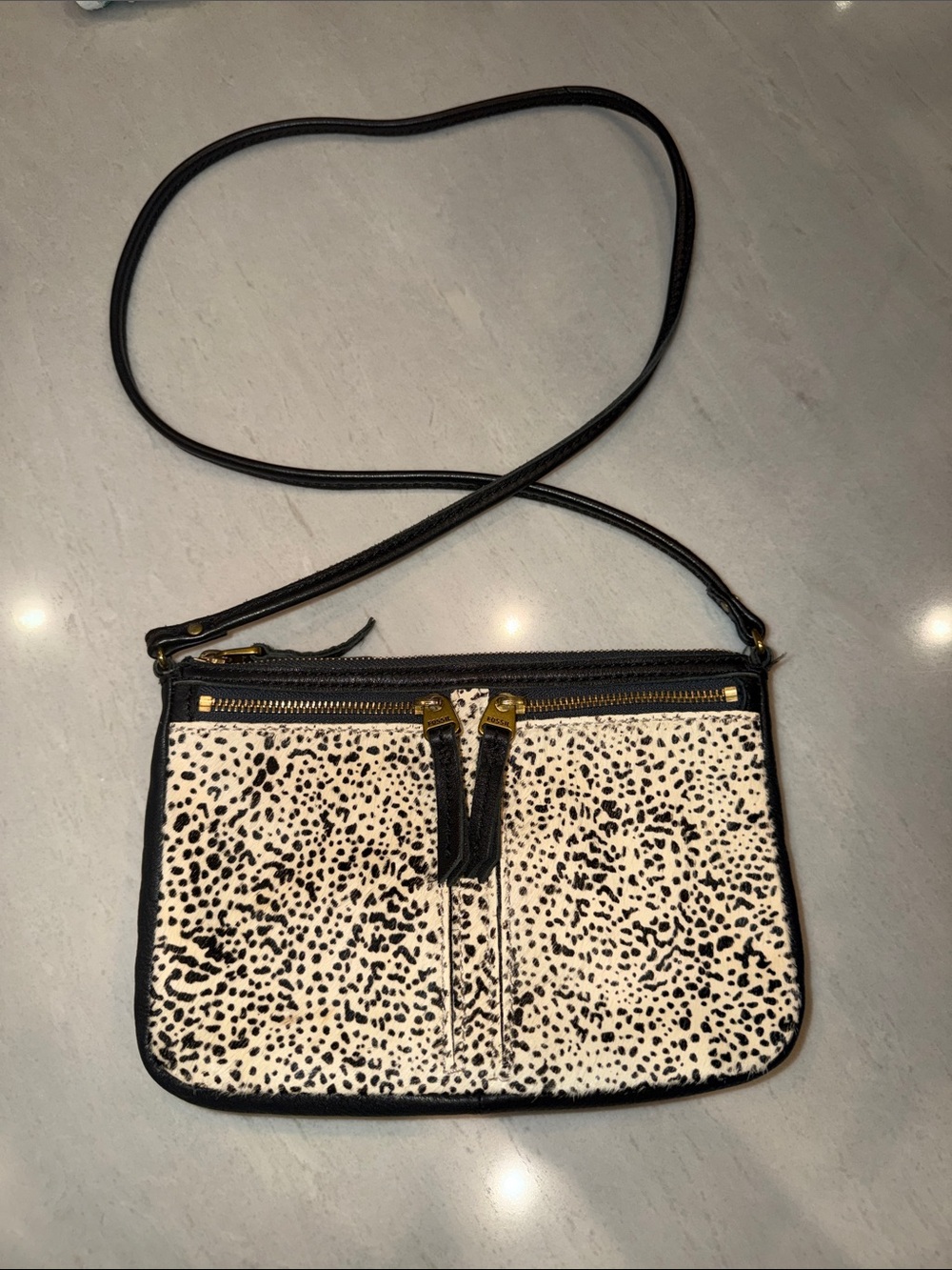 Fossil Elise Crossbody Cheetah Hair bag